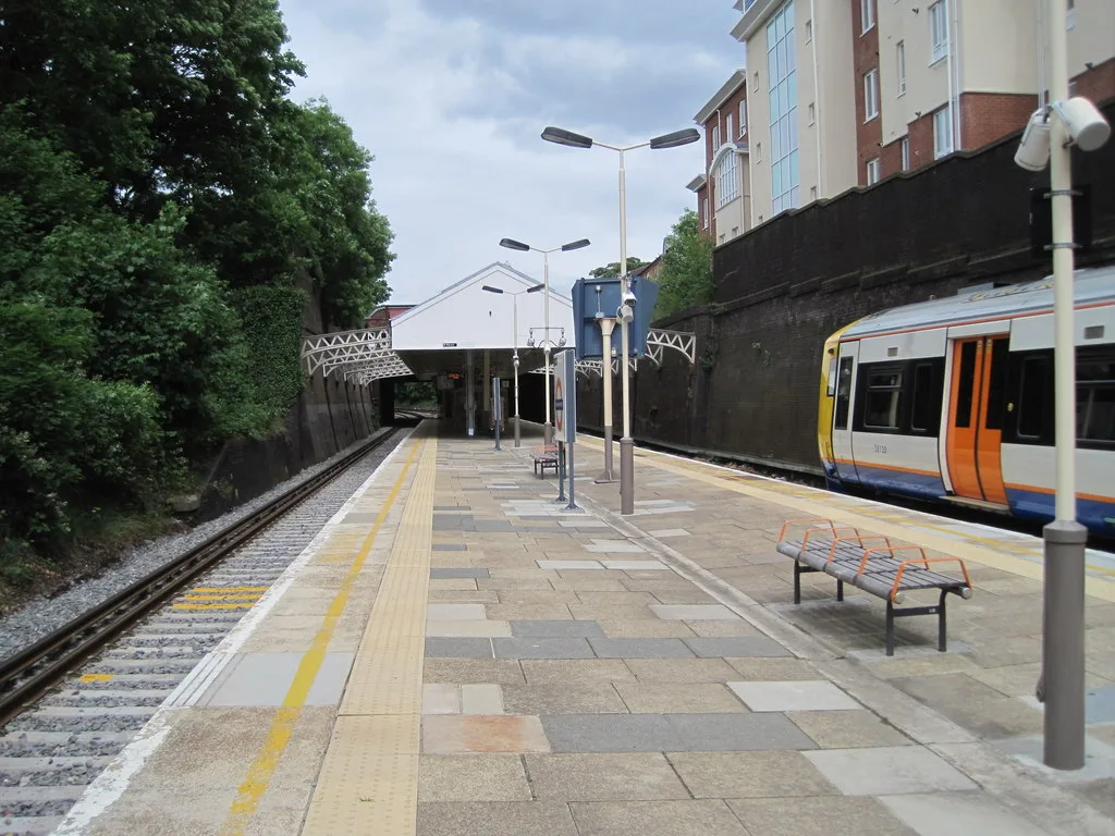 Watford High Street station. The leak Transport for London reports is on the track here, and the whole Lioness line north of Willesden Junction is suspended because of it